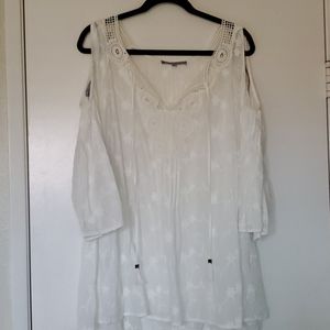 White Cold Shoulder Blouse